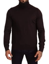 DOLCE & GABBANA BROWN CASHMERE TURTLENECK PULLOVER SWEATER