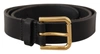 DOLCE & GABBANA BROWN CLASSIC LEATHER GOLD METAL BUCKLE BELT
