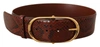 Dolce & Gabbana Brown Exotic Leather Gold Oval Buckle Belt In Brown
