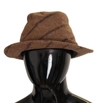 Dolce & Gabbana Brown Fedora Striped Print Summer Hat In Brown