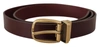 DOLCE & GABBANA BROWN LEATHER CLASSIC GOLD METAL BUCKLE BELT