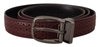 DOLCE & GABBANA BROWN PERFORATED LEATHER METAL BUCKLE BELT