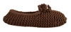 DOLCE & GABBANA BROWN SLIP ON BALLERINA FLATS WOOL KNIT SHOES