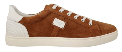 Dolce & Gabbana Brown Suede Leather Low Tops Sneakers Shoes