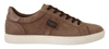 DOLCE & GABBANA BROWN SUEDE LEATHER SNEAKERS SHOES