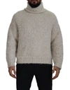 DOLCE & GABBANA CREAM WOOL KNIT TURTLENECK PULLOVER SWEATER