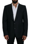 DOLCE & GABBANA DARK BLUE WOOL FORMAL SICILIA BLAZER