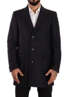 DOLCE & GABBANA DARK GRAY WOOL OVER TRENCH COAT  JACKET