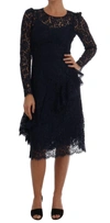 DOLCE & GABBANA FLORAL LACE SHEATH DRESS