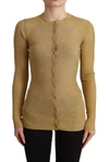 DOLCE & GABBANA GOLD VISCOSE BLEND BUTTONS CARDIGAN SWEATER