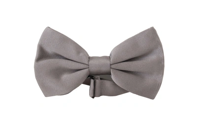 Dolce & Gabbana Gray 100% Silk Adjustable Neck Papillon Tie