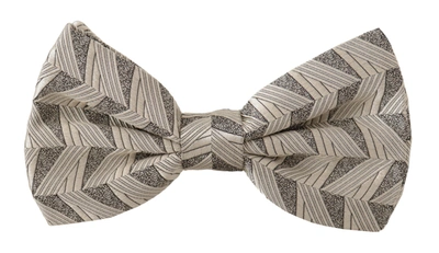 Dolce & Gabbana Grey 100% Silk Adjustable Neck Papillon Bow Tie