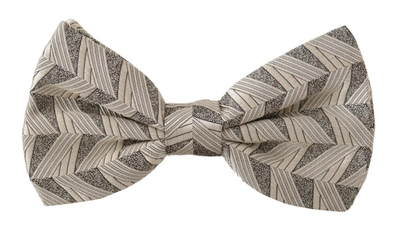 Dolce & Gabbana Gray 100% Silk Adjustable Neck Papillon Bow Tie