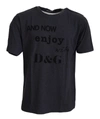 DOLCE & GABBANA GRAY CREWNECK COTTON SHORT SLEEVE  T-SHIRT