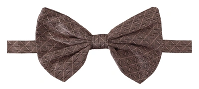 Dolce & Gabbana Gray Fantasy Print Adjustable Neck Papillon Bow Tie