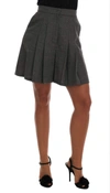 DOLCE & GABBANA GRAY WOOL HIGH WAIST MINI SHORTS