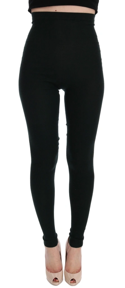 Dolce & Gabbana Green Cashmere Skinny  Trousers