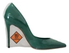 Dolce & Gabbana Green Leather Heels Pumps Plastic Shoes In Green