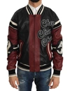 DOLCE & GABBANA LEATHER CLUB LOUNGE BLACK RED JACKET