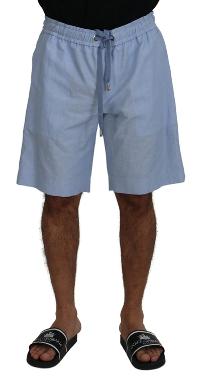 Dolce & Gabbana Light Blue Bermuda Mid Waist Casual Shorts