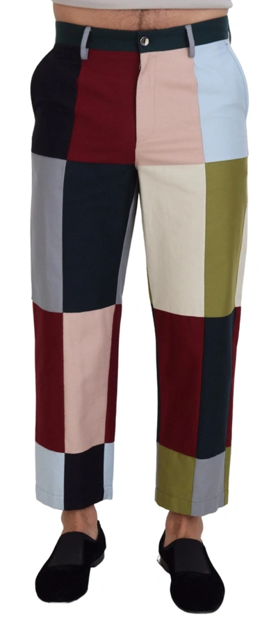 Dolce & Gabbana Multicolor Cotton Patchwork Trousers