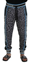 DOLCE & GABBANA MULTICOLOR DG KING LEOPARD PRINT JOGGER PANTS