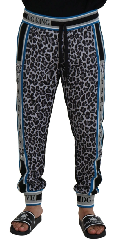 Dolce & Gabbana Multicolor Dg King Leopard Print Jogger Trousers