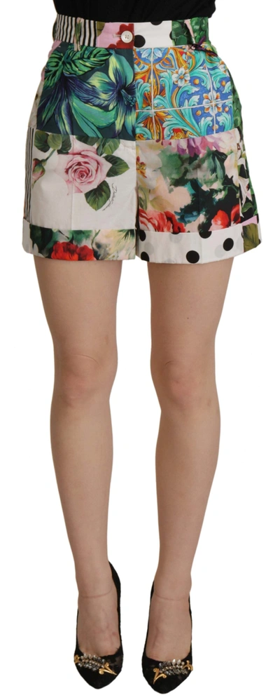 Dolce & Gabbana Multicolor High Waist Hot Trousers Shorts