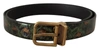 Dolce & Gabbana Multicolor Leather Vernice Pavone Bronze Metal Belt In Multicolor