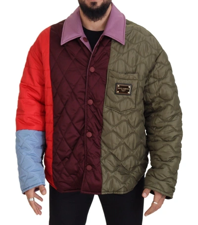 Dolce & Gabbana Multicolor Patchwork Quilted Collared Jacket