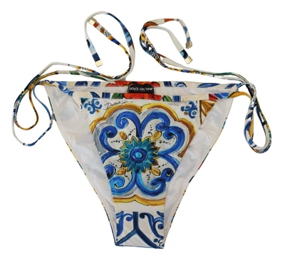 Dolce & Gabbana Multicolor Side Tie Bottom Swimwear Bikini