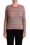 DOLCE & GABBANA MULTICOLOR STRIPES SILK CREW NECK PULLOVER TOP