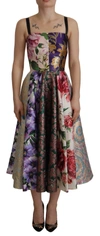 Dolce & Gabbana Patchwork Jacquard Midi Dress In Multicolor