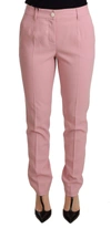 Dolce & Gabbana Pink Women Trouser Virgin Wool Stretch Pants In Pink