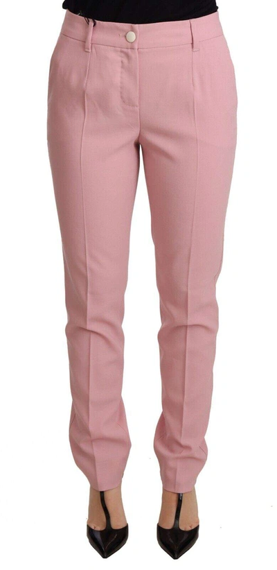 Dolce & Gabbana Pink  Trouser Virgin Wool Stretch Pants