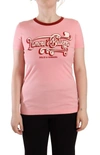 DOLCE & GABBANA PINK COTTON SHORT SLEEVES CREWNECK T-SHIRT TOP