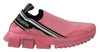 Dolce & Gabbana Pink Low Top Sorrento Sneakers Slip On Casual Shoes In Pink