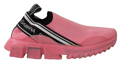 Dolce & Gabbana Pink Low Top Slip On Casual Sorrento Sneakers