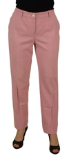 DOLCE & GABBANA PINK MID WAIST STRAIGHT LEG TROUSER PANTS