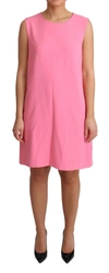 DOLCE & GABBANA PINK SHIFT SLEEVELESS KNEE LENGTH DRESS