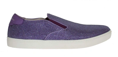 Dolce & Gabbana Purple Strass Canvas Logo Trainers