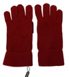 Dolce & Gabbana Red 100% Cashmere Knit Hands Mitten S Gloves In Red
