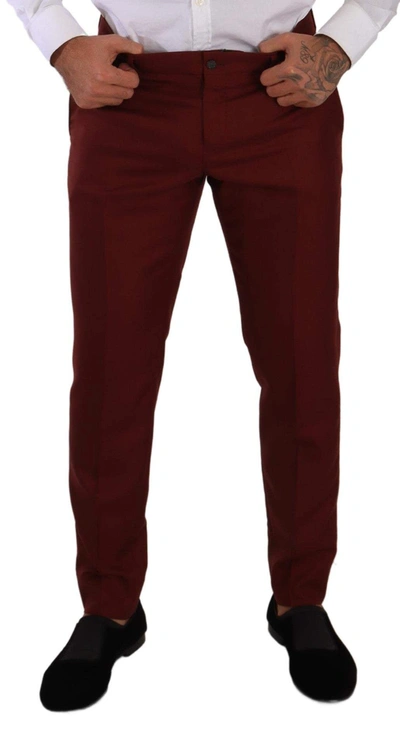 Dolce & Gabbana Red Cashmere Silk Dress  Trouser Trousers