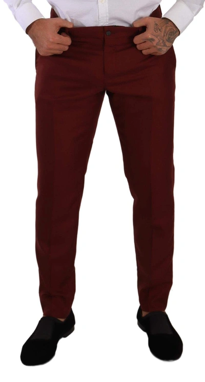 Dolce & Gabbana Red Cashmere Silk Dress Trouser Pants | ModeSens
