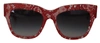 DOLCE & GABBANA RED LACE ACETATE RECTANGLE SHADES DG4231 SUNGLASSES