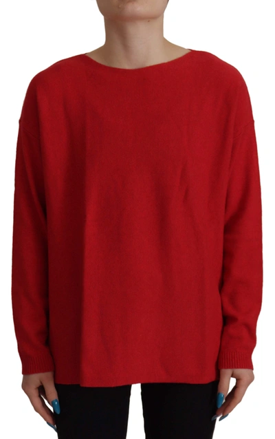 Dolce & Gabbana Red Wool Knit Round Neck Pullover Jumper