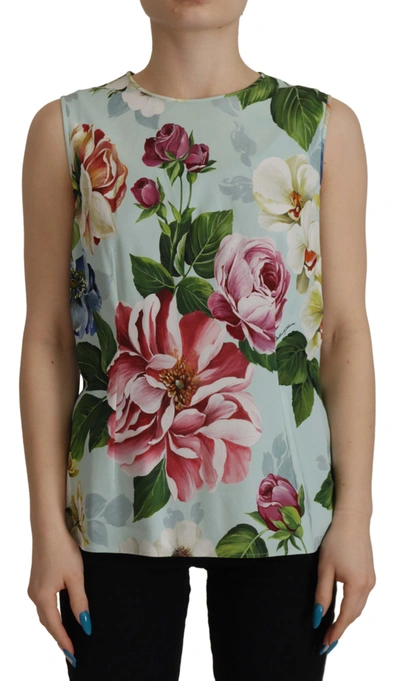 Dolce & Gabbana Rose Print Sleeveless Casual Tank Tropical Top