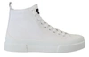 DOLCE & GABBANA WHITE CANVAS COTTON HIGH TOPS trainers SHOES