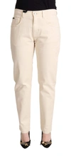 DOLCE & GABBANA WHITE COTTON SKINNY DENIM  JEANS PANTS