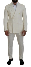 DOLCE & GABBANA WHITE DOUBLE BREASTED 2 PIECE TAORMINA SUIT